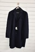 An as new Jeff Banks overcoat in navy (44R - RRP £269).