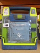 A Cardiac Science G3 AED trainer.