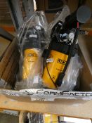 Three JCB Dieselmax Fuel filter and lift pump assemblies.
