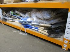 A large quantity of miscellaneous digging equipment to include spades, shovels, forks and trowels (