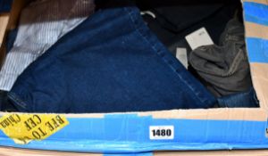 A quantity of men's as new M&S clothing to include jeans, trousers, shirts, tops and shoes.