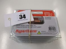 Six packs of five as new Hypertherm 220842 Electrodes (Torch series compatible on: PMX45XP/65/85/