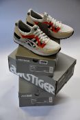 Four pairs of as new Asics Tiger Gel-Lyte V trainers (UK 5, unboxed, UK 7, 7.5, 8).