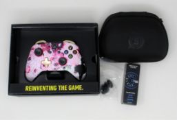 A boxed as new Scuf Prestige Custom Xbox One Controller in Blossom with Gold D-Pad and Bumpers (