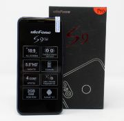 A boxed as new Ulefone S9 Pro 16GB Smartphone in Blue (Box opened, UK plug adaptor required).