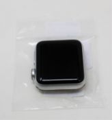 A pre-owned Apple Watch Series 3 GPS Aluminum 38mm (3rd gen) in Silver (Serial: GJ9XN4ABJ5WY) (