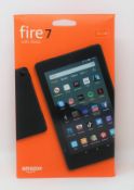 A boxed as new Amazon Fire 7 16GB Tablet in Black (Box sealed, slight damage to box).