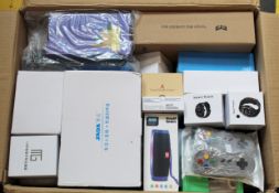 COLLECTION ONLY: A box of assorted as new small electrical items and accessories.