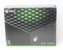 A boxed as new Microsoft Xbox Series X 1TB Video Game Console in Black (SKU: RRT-00010 Model: 1882