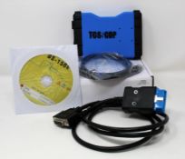 A boxed as TCS-CDP Bluetooth Auto Diagnostics Tool in Blue (DS-150E Software CD-ROM included) (Box
