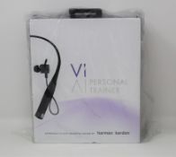 A boxed as new Vi Wireless Neckband Headphones with on-demand personal trainer (M/N: LBVI001).