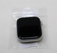 A pre-owned Apple Watch Series 4 GPS Nike+ 44mm (4th gen) in Silver (Serial: FHLXJ0Y1KDHC) (iCloud