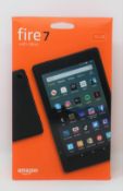 A boxed as new Amazon Fire 7 16GB Tablet in Black (Box sealed, slight damage to box).