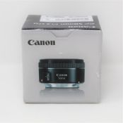 A boxed as new Canon EF 50mm f/1.8 STM Lens (MC: 0570C005AA)
