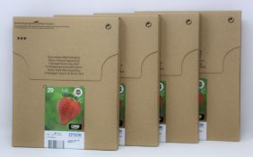Four boxed as new Epson 29 BK/C/M/Y Ink Cartridge Multipacks in Easy Mail Packaging (P/N: