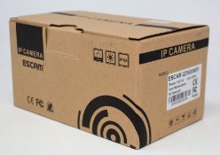 A boxed as new ESCAM QD900WIFI Surveillance Camera (Box opened, UK plug adaptor required).