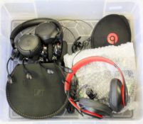 A quantity of assorted pre-owned headphones (All items untested, sold as seen).