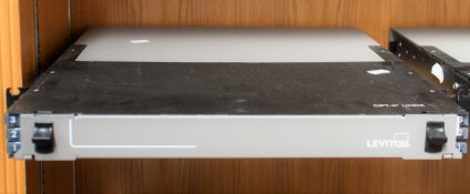 A pre-owned Leviton OPT-X UHDX 1RU Fiber Enclosure (Untested, sold as seen).
