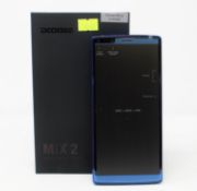 A boxed as new Doogee Mix 2 64GB Smartphone in Ocean Blue (Box opened, UK plug adaptor required) (