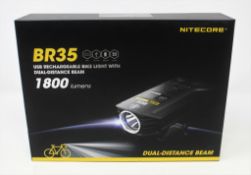 A boxed as new Nitecore BR35 1800 Lumens USB Rechargeable Bike Light with Dual Distance Beam (Box