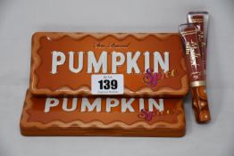 A quantity of Too Faced Pumpkin Spice cosmetic items to include two 18 colour scented palettes and