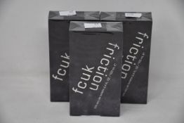 Twelve boxed as new FCUK Friction eau de toilette (100ml).