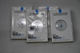 Four boxed as new La Roche-Posay My Skin Track UV wearable sensors.