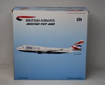 A boxed as new British Airways Boeing 747-400 G-CIVF with stand (1:200 scale model).