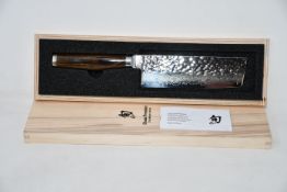 A boxed as new KAI Shun Premier Tim Mälzer Nakiri knife TDM-1742. (over 18's only)