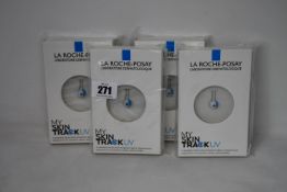 Four boxed as new La Roche-Posay My Skin Track UV wearable sensors.