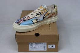 A pair of as new S.W.C & Endless Joy Cracked Earth canvas sneakers (UK 10).