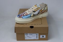 A pair of as new S.W.C & Endless Joy Cracked Earth canvas sneakers (UK 8).