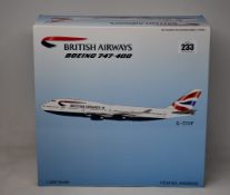 A boxed as new British Airways Boeing 747-400 G-CIVF with stand (1:200 scale model).