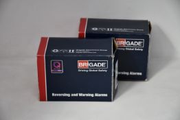 Two boxed as new Brigade reversing and warning alarms for vehicles.