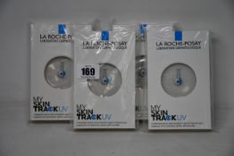 Four boxed as new La Roche-Posay My Skin Track UV wearable sensors.