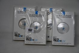 Four boxed as new La Roche-Posay My Skin Track UV wearable sensors.