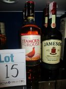 Three The Famous Grouse blended scotch whisky (1ltr) and two Jameson triple distilled Irish