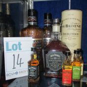 A Jack Daniel's single barrel select whiskey (700ml), the Balvenie Doublewood aged 12 year old