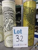 Two Game of Thrones single malts; House of Targaryen Cardhu Gold Reserve (700ml) and Six Kingdoms