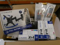 A quantity of Vivanco television wall brackets and related items to include full motion tilt and
