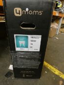 A boxed 4Moms MamaRoo sleep bassinet.