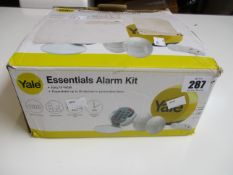 A boxed Yale essentials alarm kit.