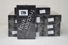 Twelve boxed as new FCUK Friction eau de toilette (100ml).
