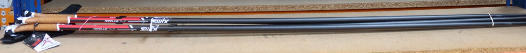 Two pairs of SWIX Roadline 2 Roller-Ski Poles (Pro Fit 3D Large).