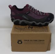 A pair of women's as new Oboz Firebrand II Low B-Dry waterproof walking shoes (UK 6).
