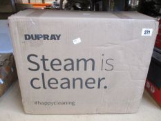 A boxed Dupray one plus heavy duty steam cleaner.