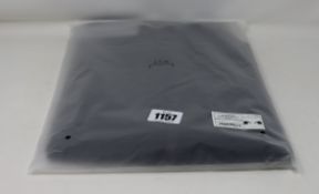 An as new A.C.W. easycare merino Essentials zip through sweater in black (L).