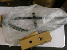 A boxed DMR Rhythm long dirt bike frame in forest green.