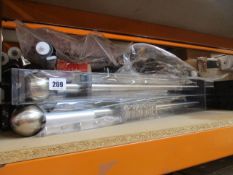 Eleven PowerHome curtain rails in various lengths and colours.