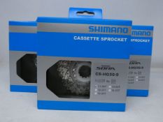 Five boxed as new Shimano CS-HG50 9 Speed Mountain Bike Cassettes 11-30T.